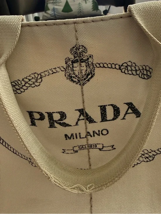 Prada White Canvas Tote - Picture 7 of 9